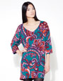 Vestido estampado cuello pico