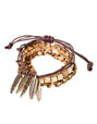 Set of bracelets with chains and feathers