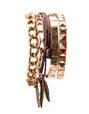 Set of bracelets with chains and feathers