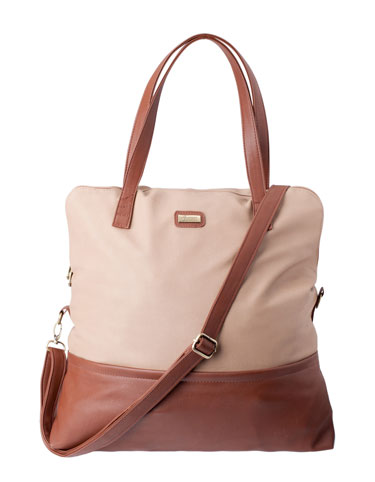 Two-tone maxi shopping bag