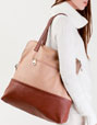 Two-tone maxi shopping bag