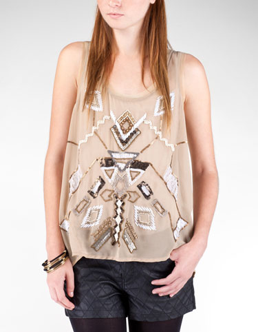 Ethnic beaded top