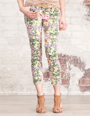 Cropped floral print trousers