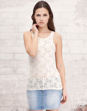Racer back top with scalloped edging