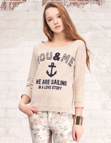 Sweatshirt with anchor print