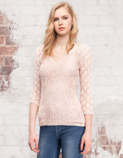 Irregular openwork jersey