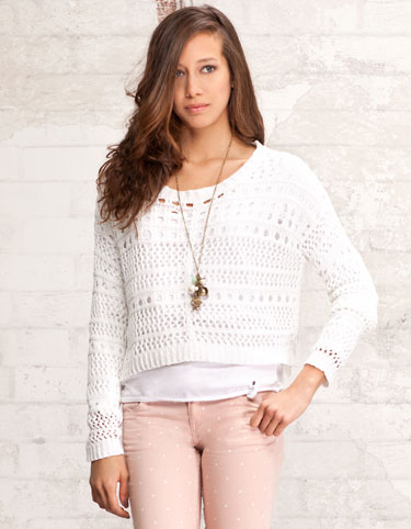 Openwork knitted jersey