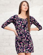 Vestido de felpa con estampado de flores