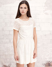Dress with scalloped edging