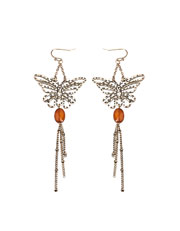 Butterfly with stone earrings