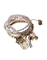 Set of six bracelets with charms