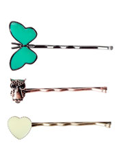 Set of three fantasy hair clips
