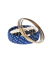 Set of seven polka dot bracelets