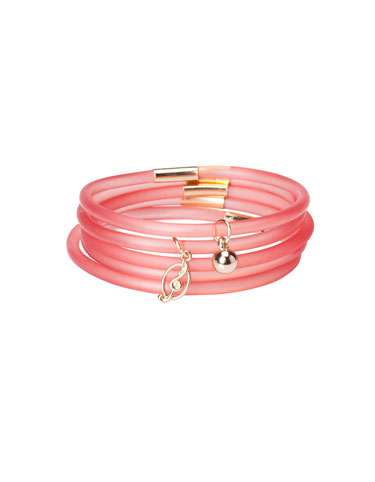Set of five rubber charm bracelets