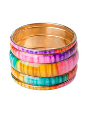 Set of five multicoloured bracelets