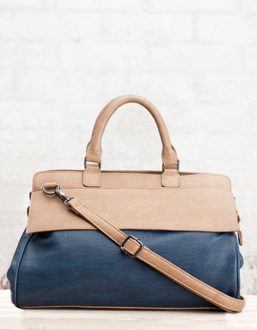 Two tone briefcase bag