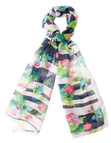 Foulard righe e fiori
