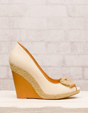 Jute wedges with bow