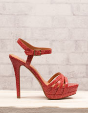 Snake print platform sandals