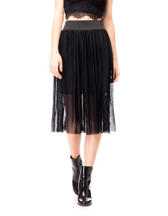 Saia plissada tule