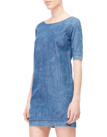 Vestido denim escote espalda