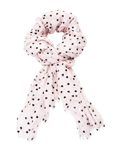 Heart print neck scarf