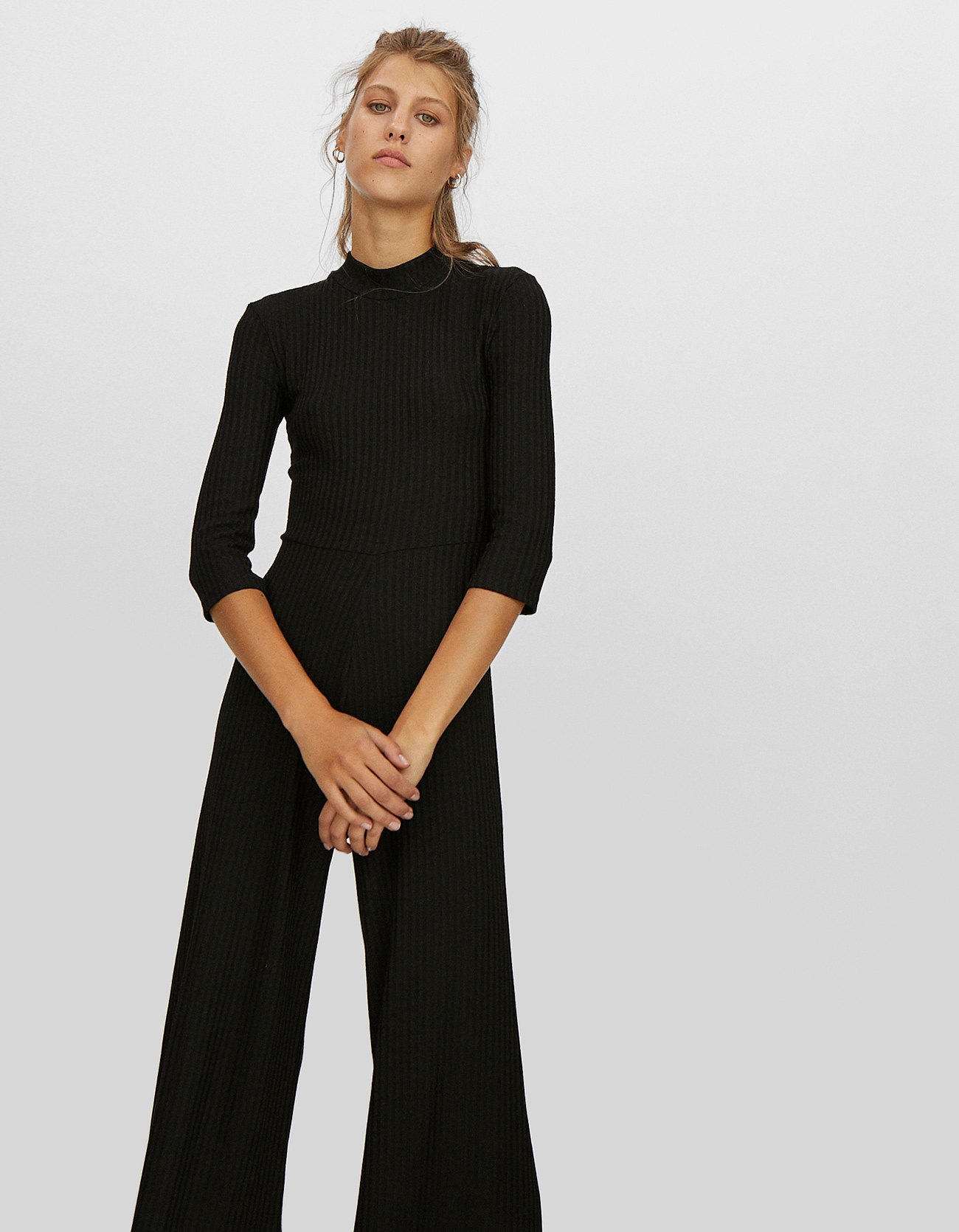 stradivarius black jumpsuit