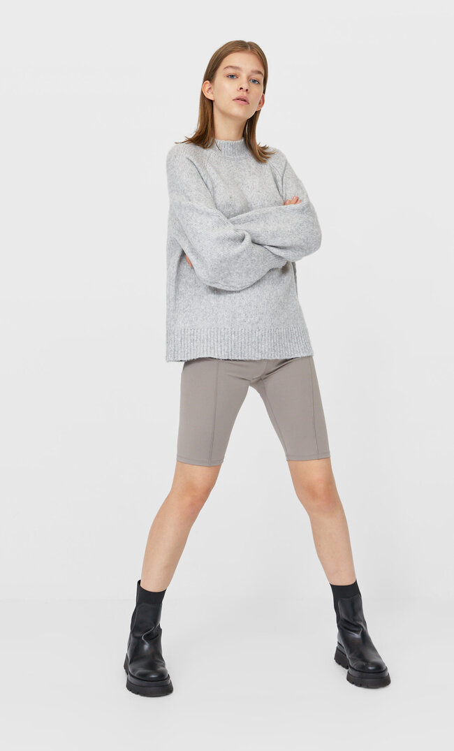 Pull Feutré Femme Gris Mélangé Xl