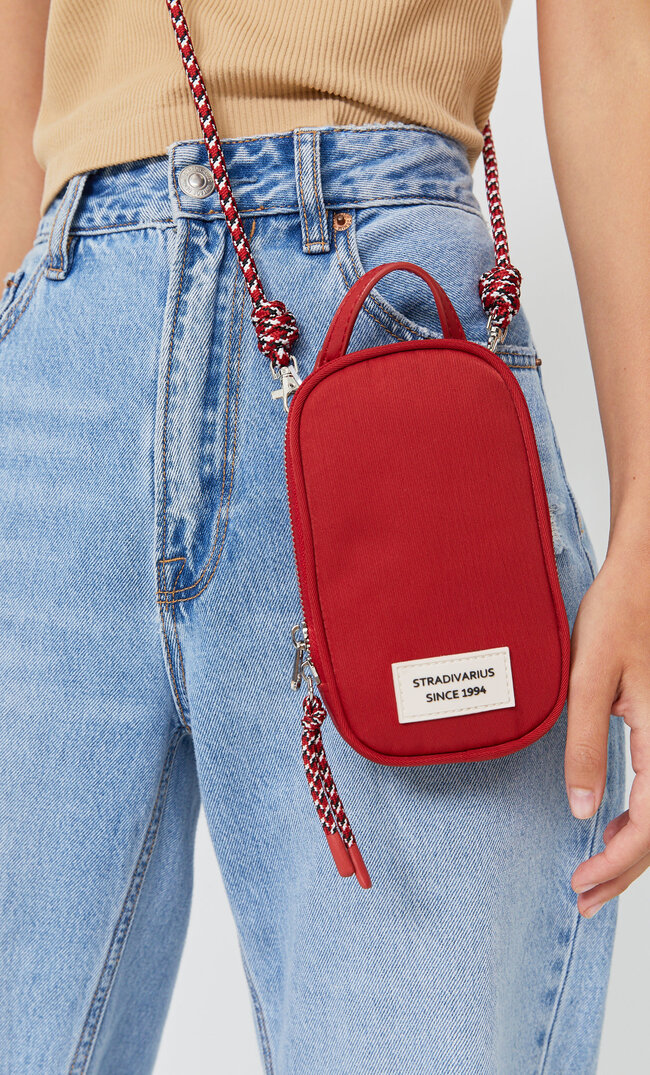 Stradivarius Crossbody Smartphone Holder Red 103