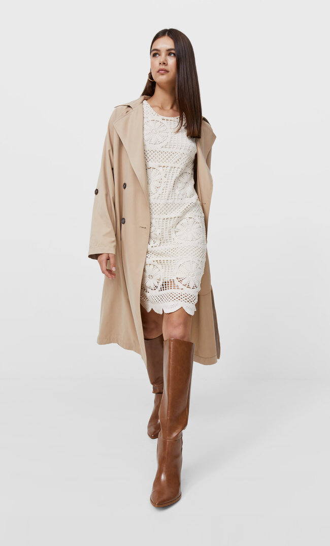 Stradivarius Kurzes Häkelkleid Steingrau S