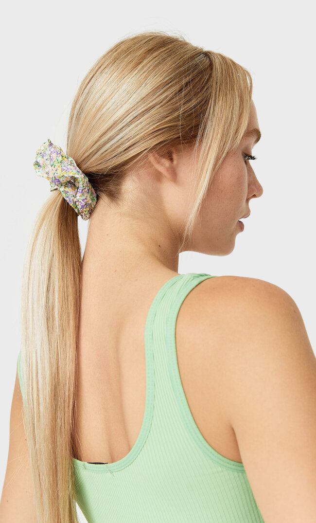 Stradivarius 3er-Set Haargummis Mit Blumen Rosa 103