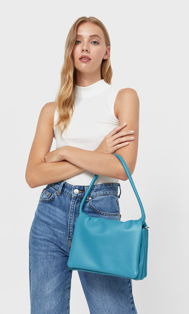 Stradivarius Multi-Compartment Crossbody Bag Teal 103