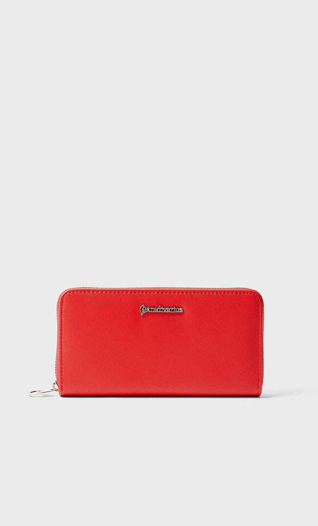 Stradivarius Basic-Brieftasche Mit Reißverschluss Rot 103