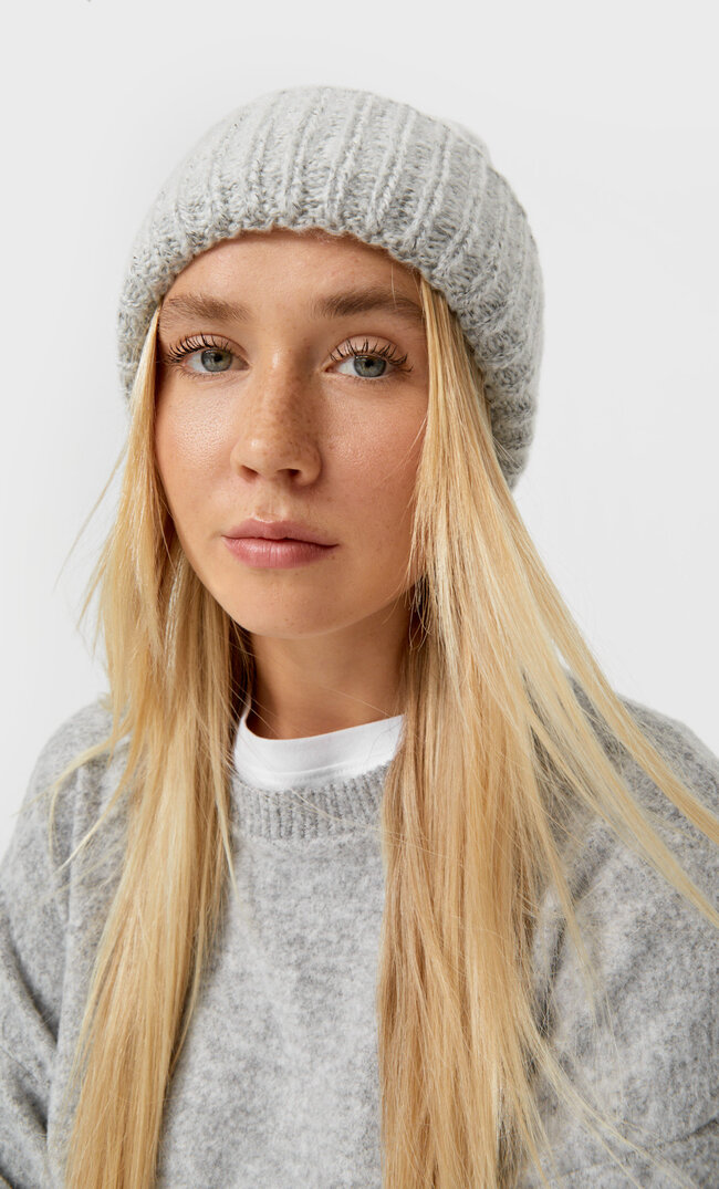 Stradivarius Beanie Grey Melange 103