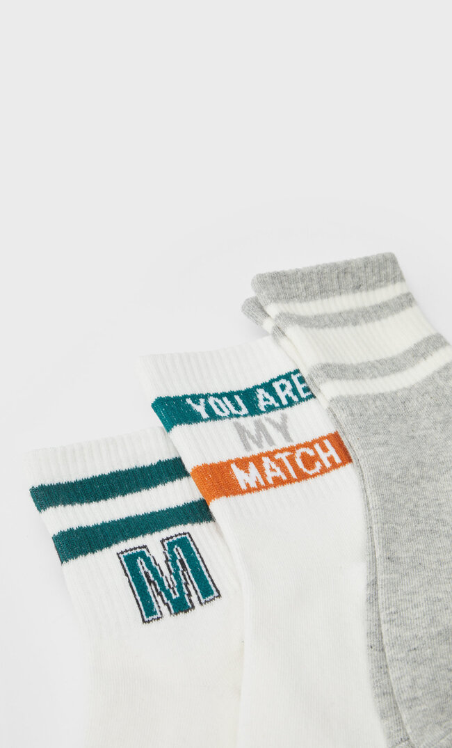 Stradivarius 3er-Pack Tennissocken Grün 103