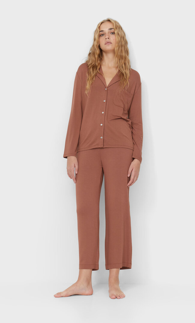 Stradivarius Трикотажные Пижамные Брюки Коричневый S