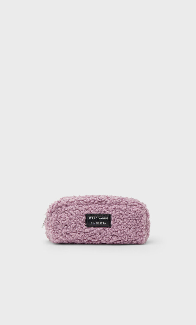 Stradivarius Plush Pencil Case Lilac 103