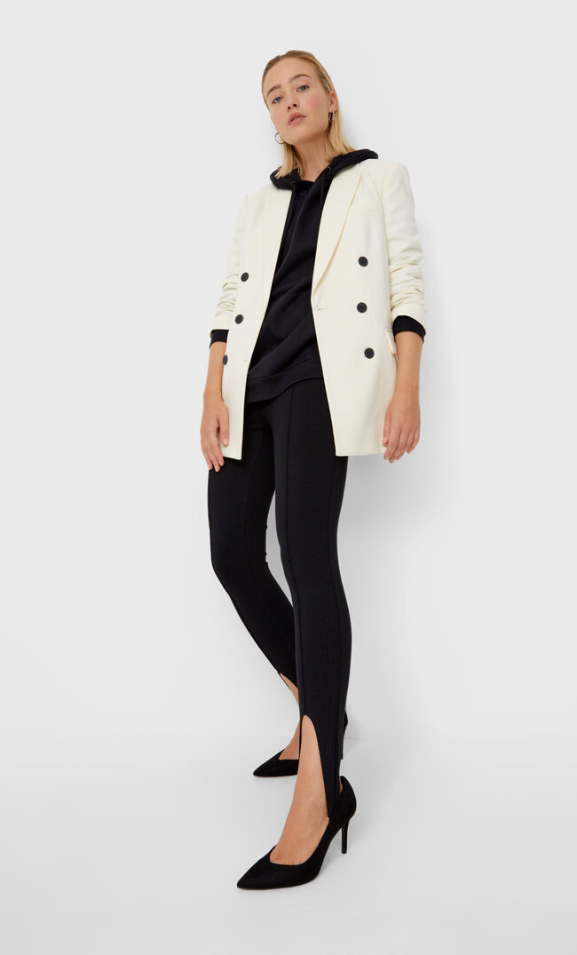 Stradivarius Legginsy Fuseau Czarny L