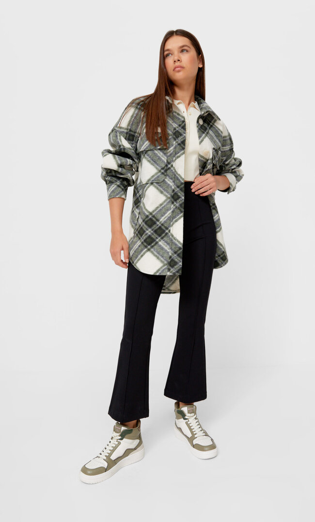 Stradivarius Legginsy Kick Flare Czarny M