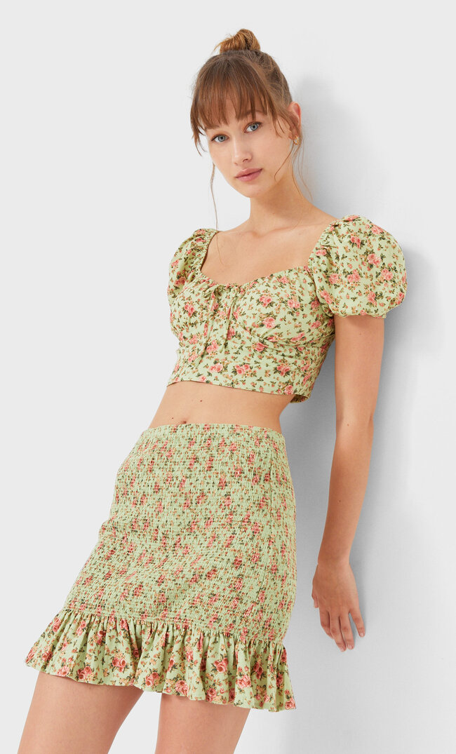 Stradivarius Minirock Mit Gummizug Aquamarin L