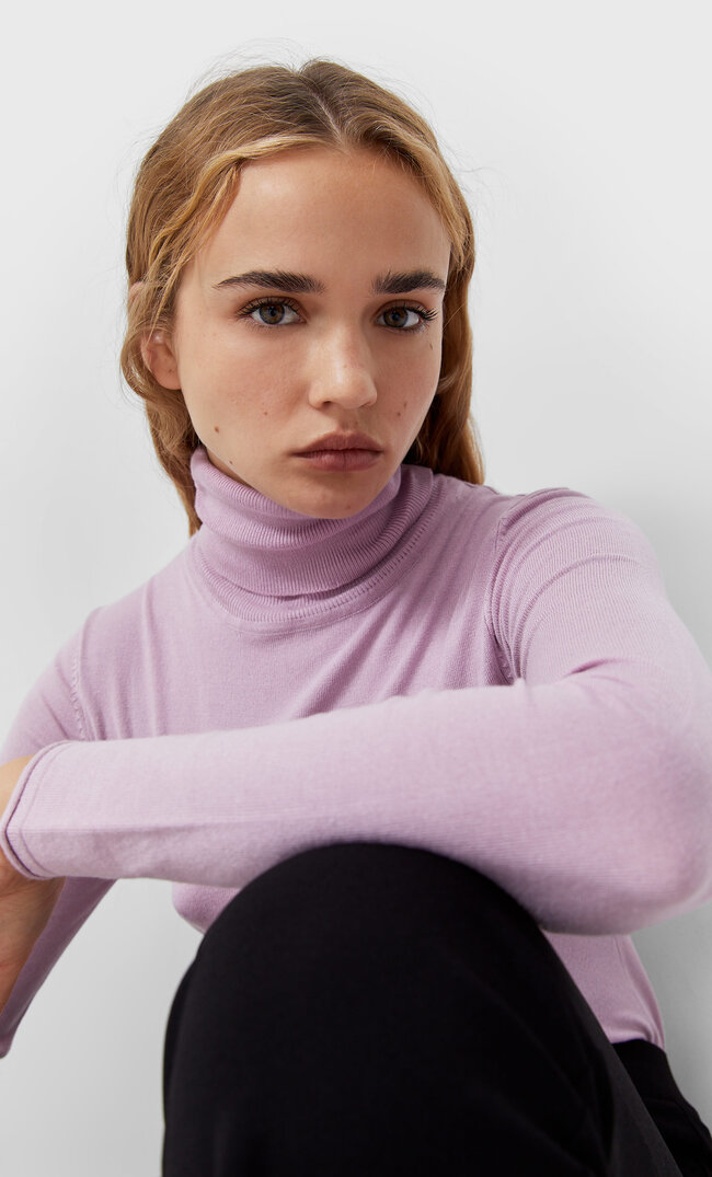 Stradivarius Golf Liliowy S