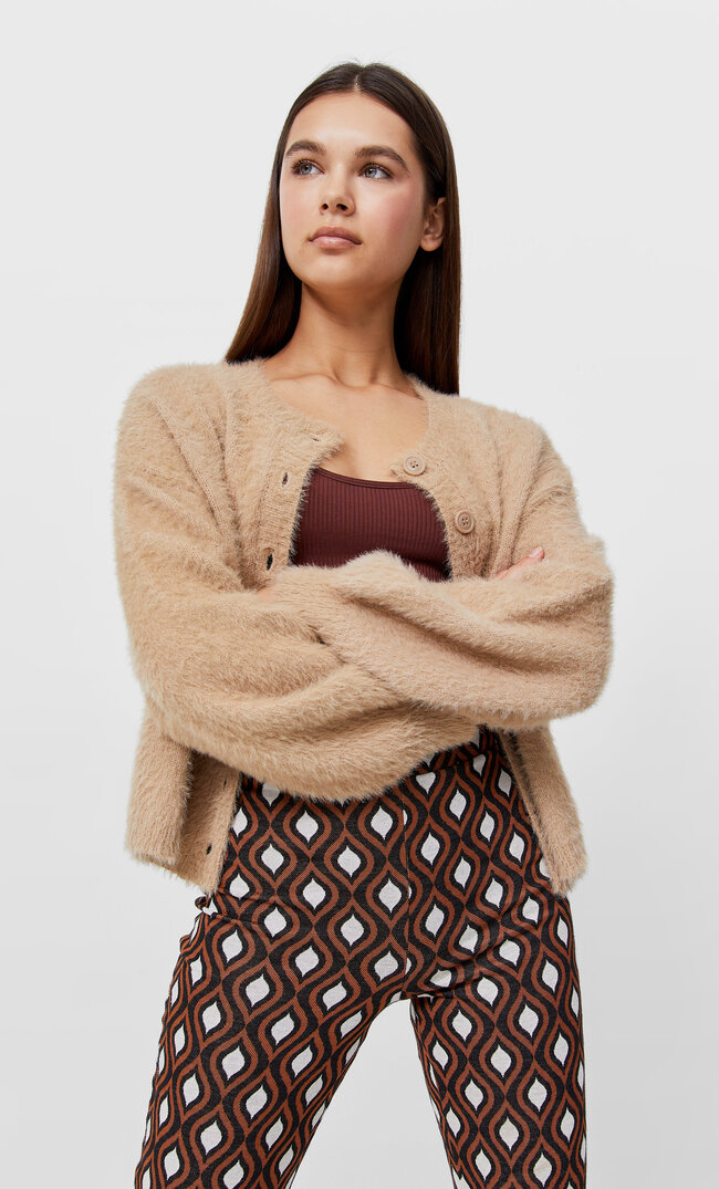 Stradivarius Weiche Jacke Beige M