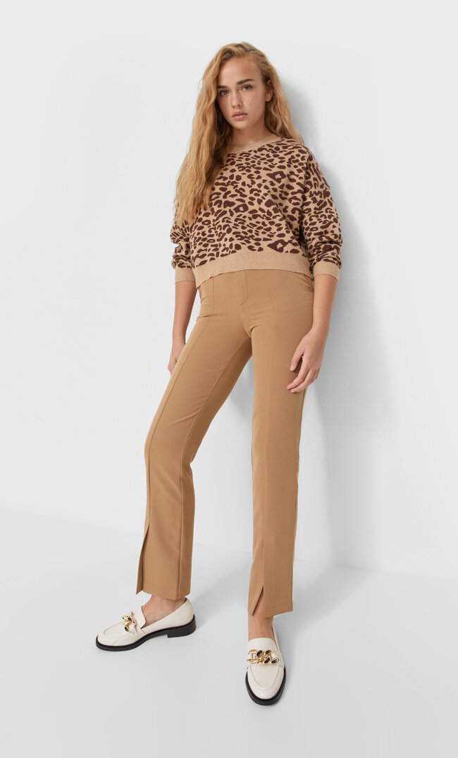 Stradivarius Strickpullover Mit Jacquardmuster Beige S