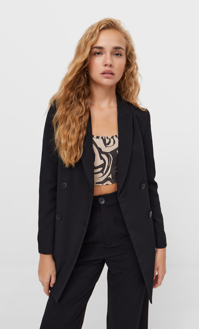 Stradivarius Blazer-Kleid Schwarz Xs