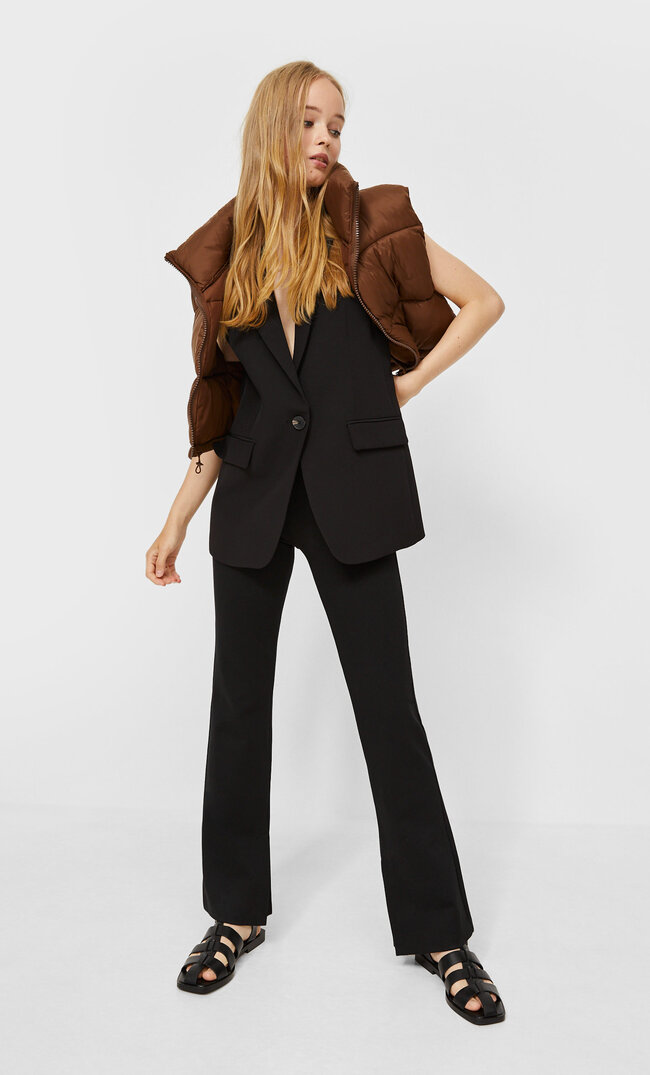 Stradivarius Elegancka Kamizelka Czarny L