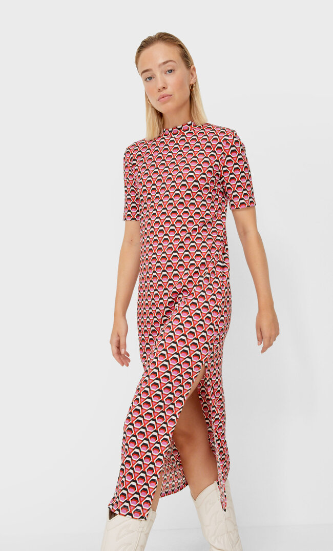 Stradivarius Tunika-Kleid Im Retrolook Transparent Xl