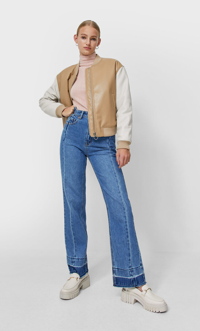 Stradivarius Rollkragenshirt Puderrosa M
