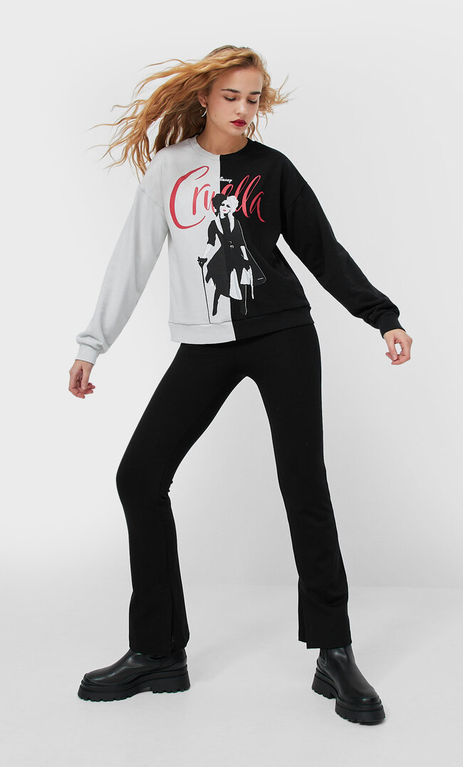 Stradivarius Bluza Z Cruellą Czarny L