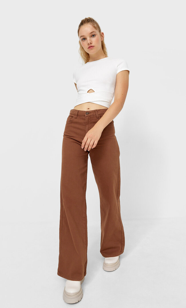 Stradivarius Shirt Mit Cut-Outs Ecru Xl