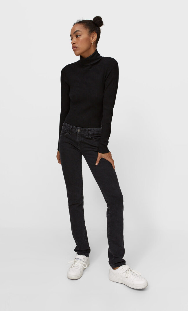 Stradivarius Sweater With Cut-Out Back Black M